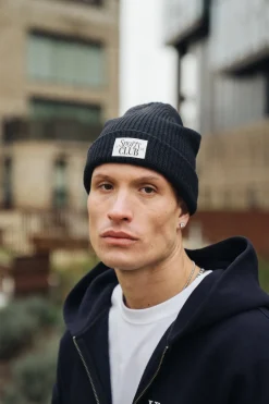 Vice 84 'Sports Club' Ribbed Beanie - Navy
