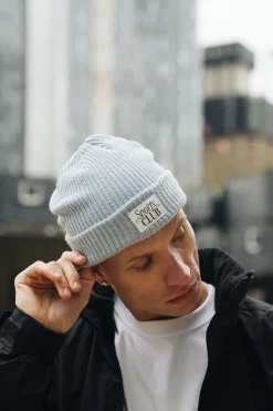 Vice 84 'Sports Club' Ribbed Beanie - Baby Blue
