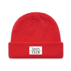 Vice 84 'Sports Club' Ribbed Beanie - Red