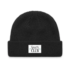Vice 84 'Sports Club' Ribbed Beanie - Black