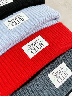 Vice 84 'Sports Club' Ribbed Beanie - Black