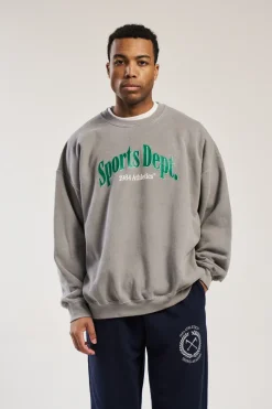 Vice 84 'Sports Dept' Vintage Washed Sweater - Grey