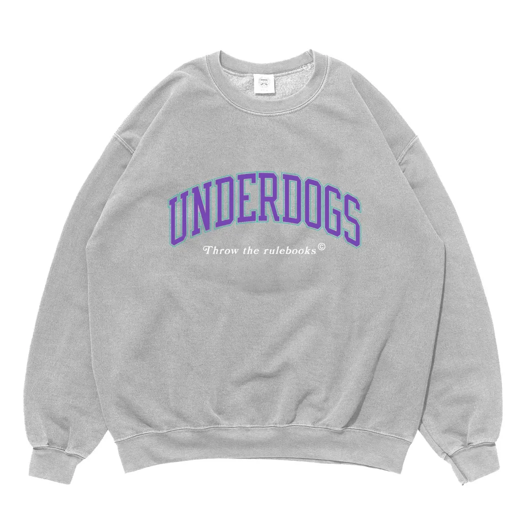 Vice 84 'Underdogs' Vintage Washed Sweater - Ash Grey
