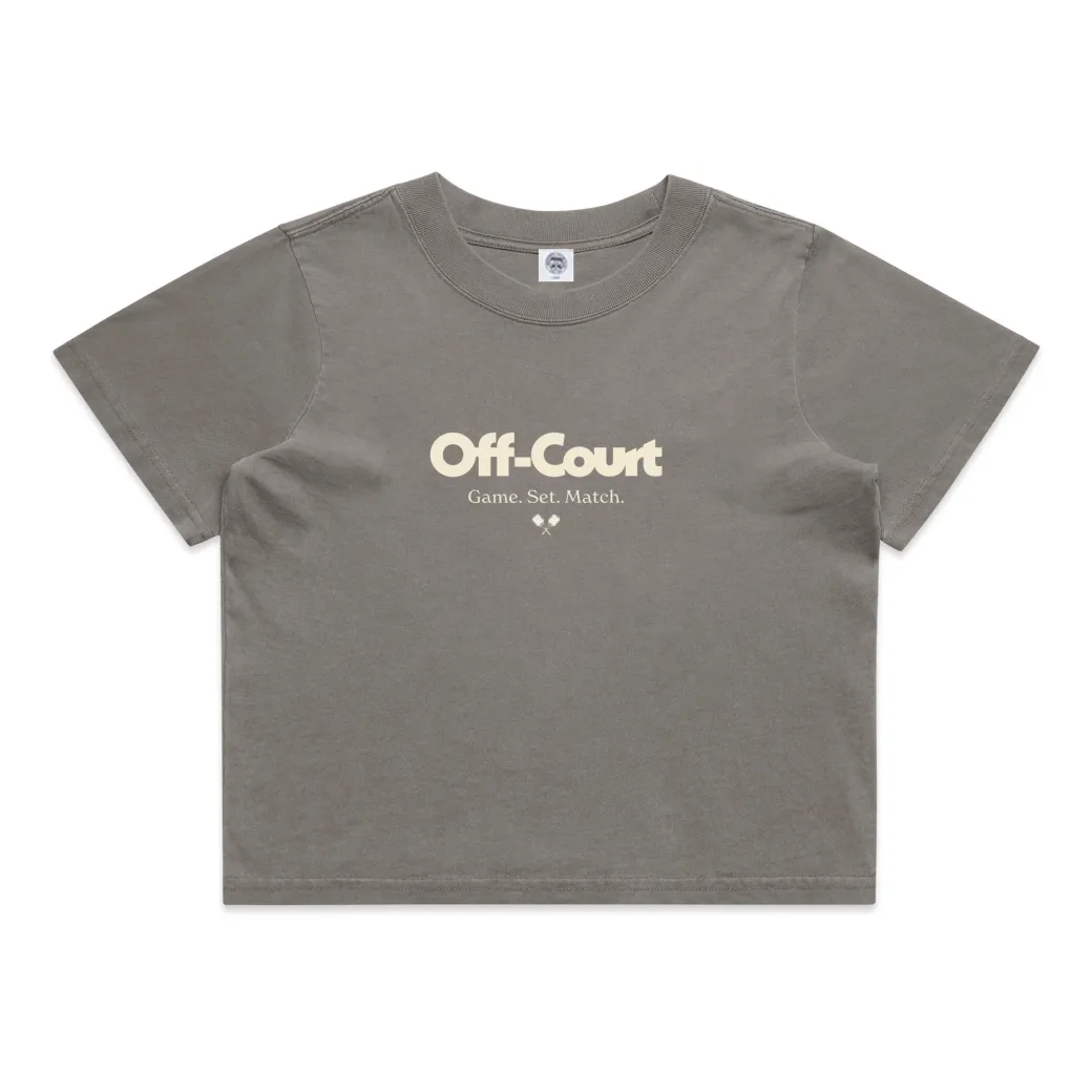 Vice 84 WMNS 'Off-Court GSM' Cropped Heavy Tee - Faded Grey