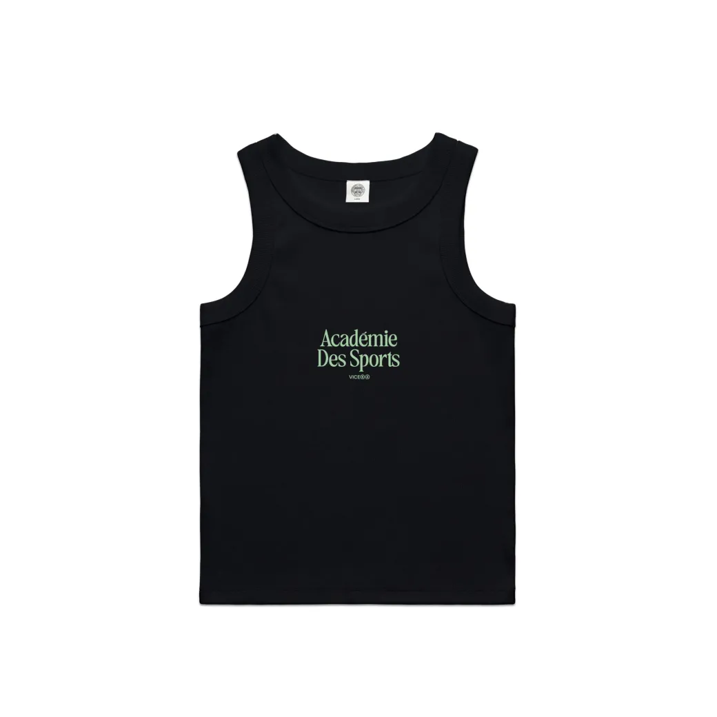 Vice 84 WMNS Organic Embroidered Rib Tank - Black