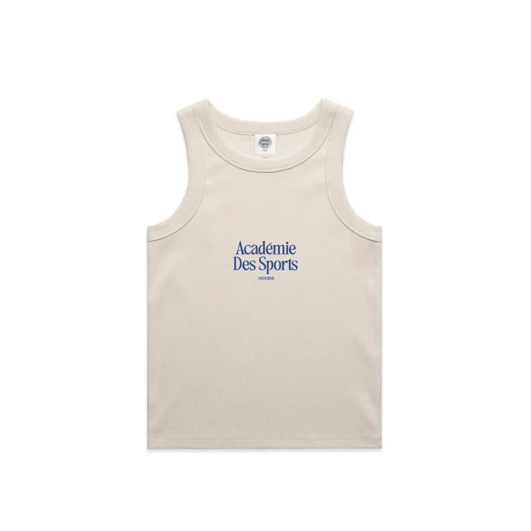 Vice 84 WMNS Organic Embroidered Rib Tank - Bone