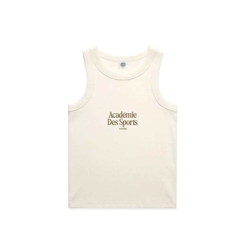 Vice 84 WMNS Organic Embroidered Rib Tank - Ecru