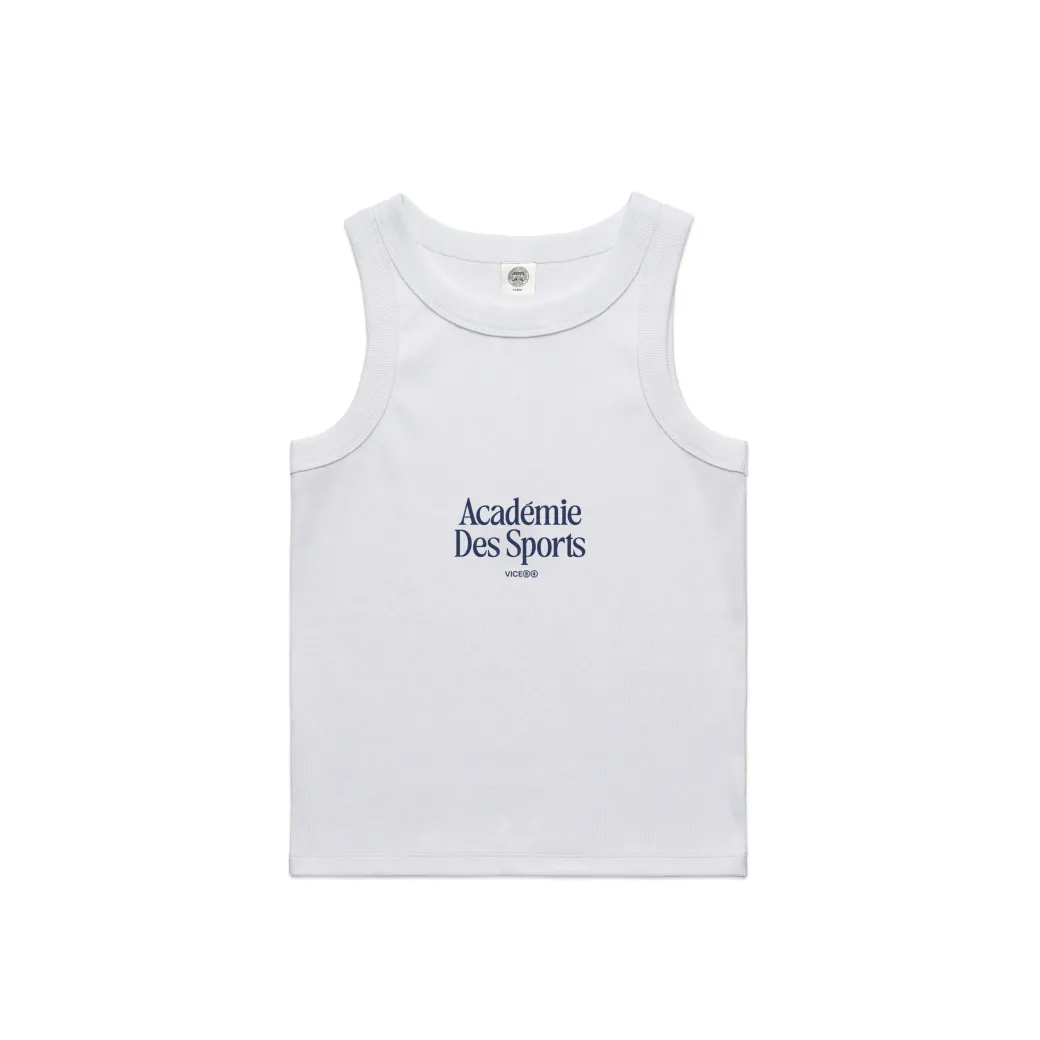 Vice 84 WMNS Organic Embroidered Rib Tank - White