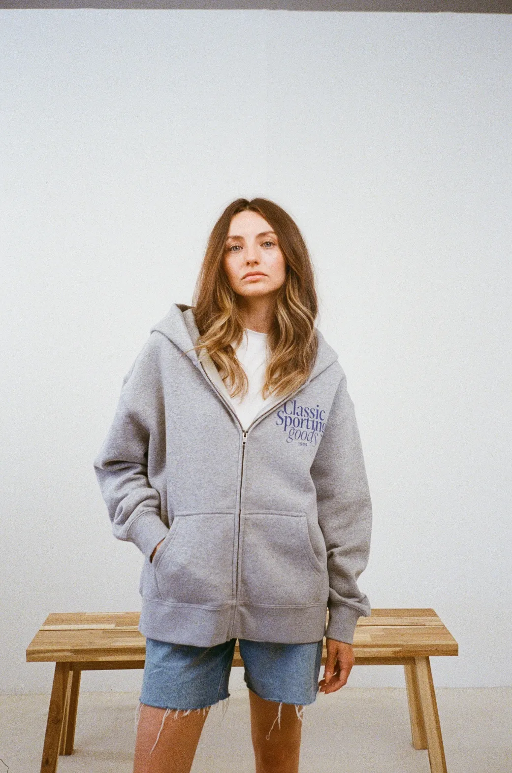 Vice 84 WMNS 'Sporting Goods' Zip Hoodie - Ash