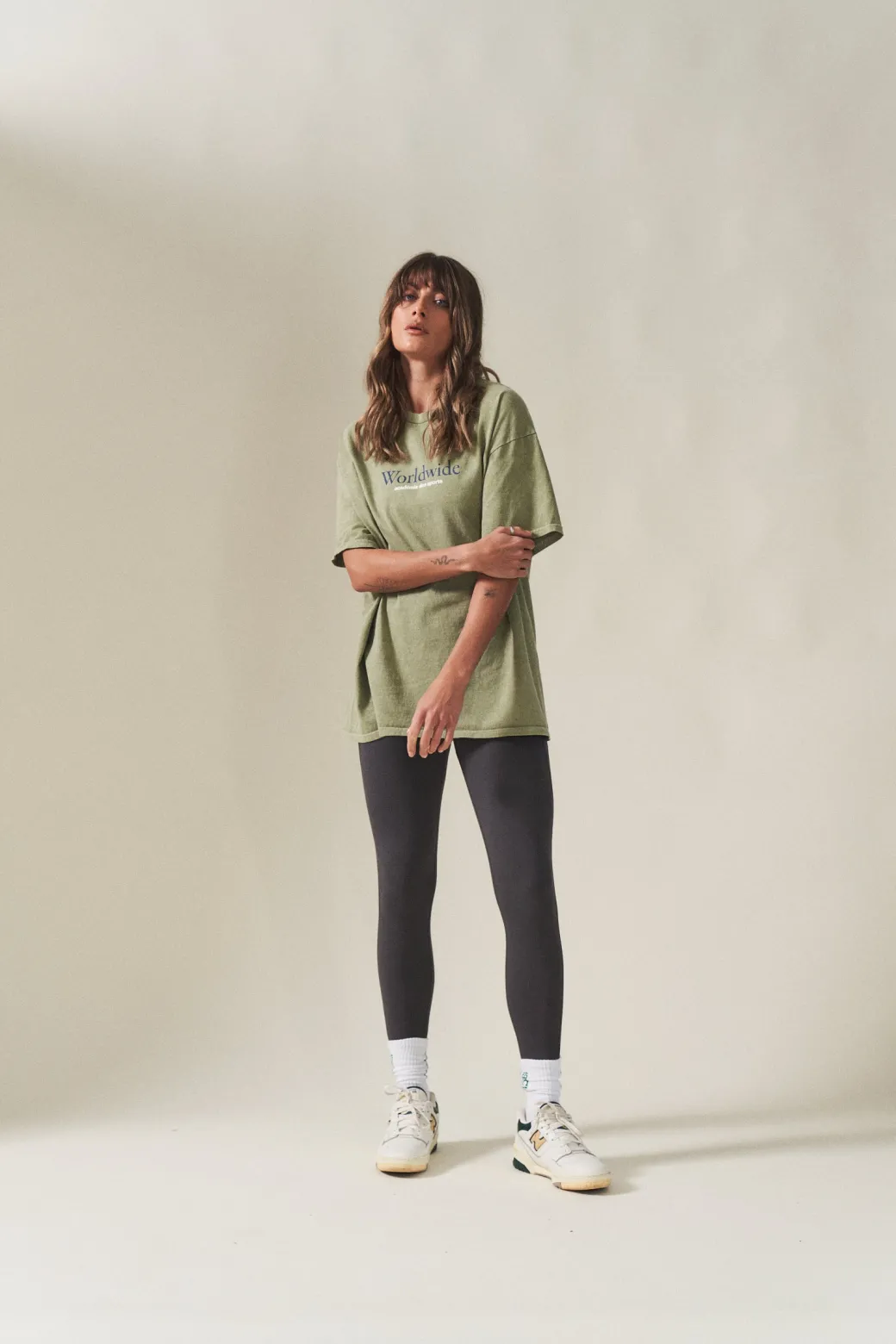 Vice 84 'Worldwide' Vintage Washed Tee - Sage