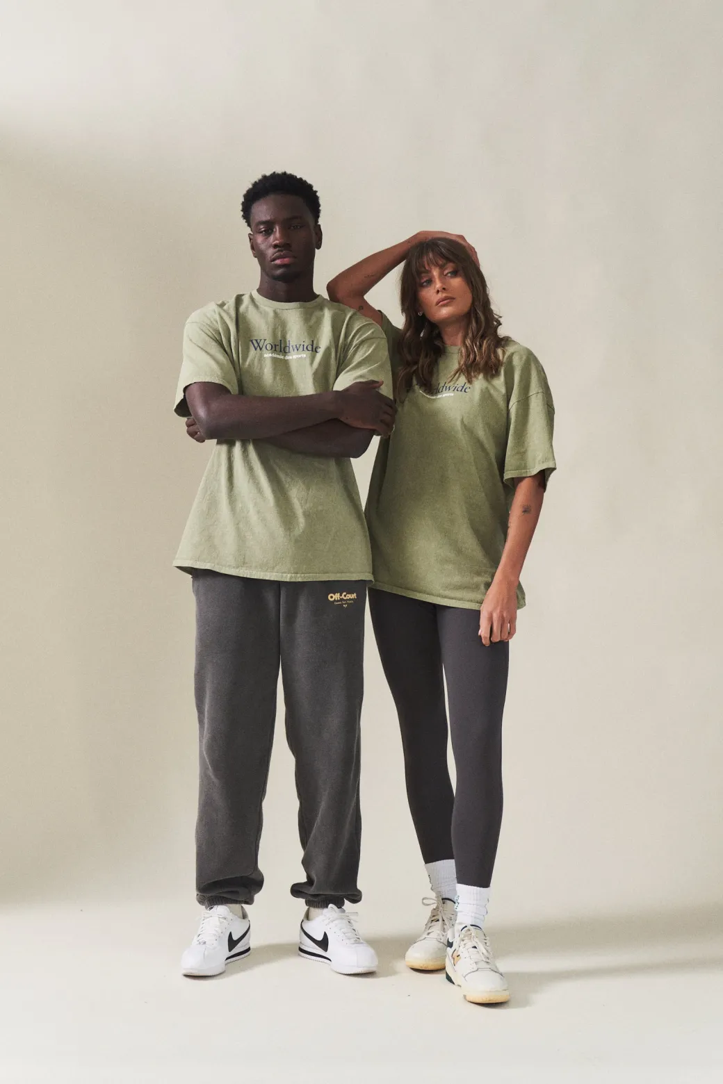 Vice 84 'Worldwide' Vintage Washed Tee - Sage