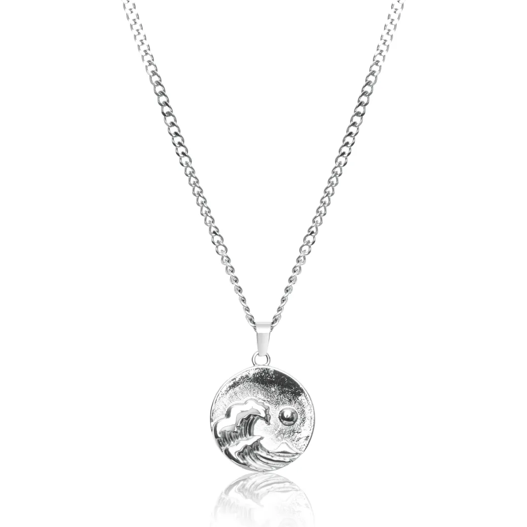 Waves Pendant Necklace - Silver / Gold