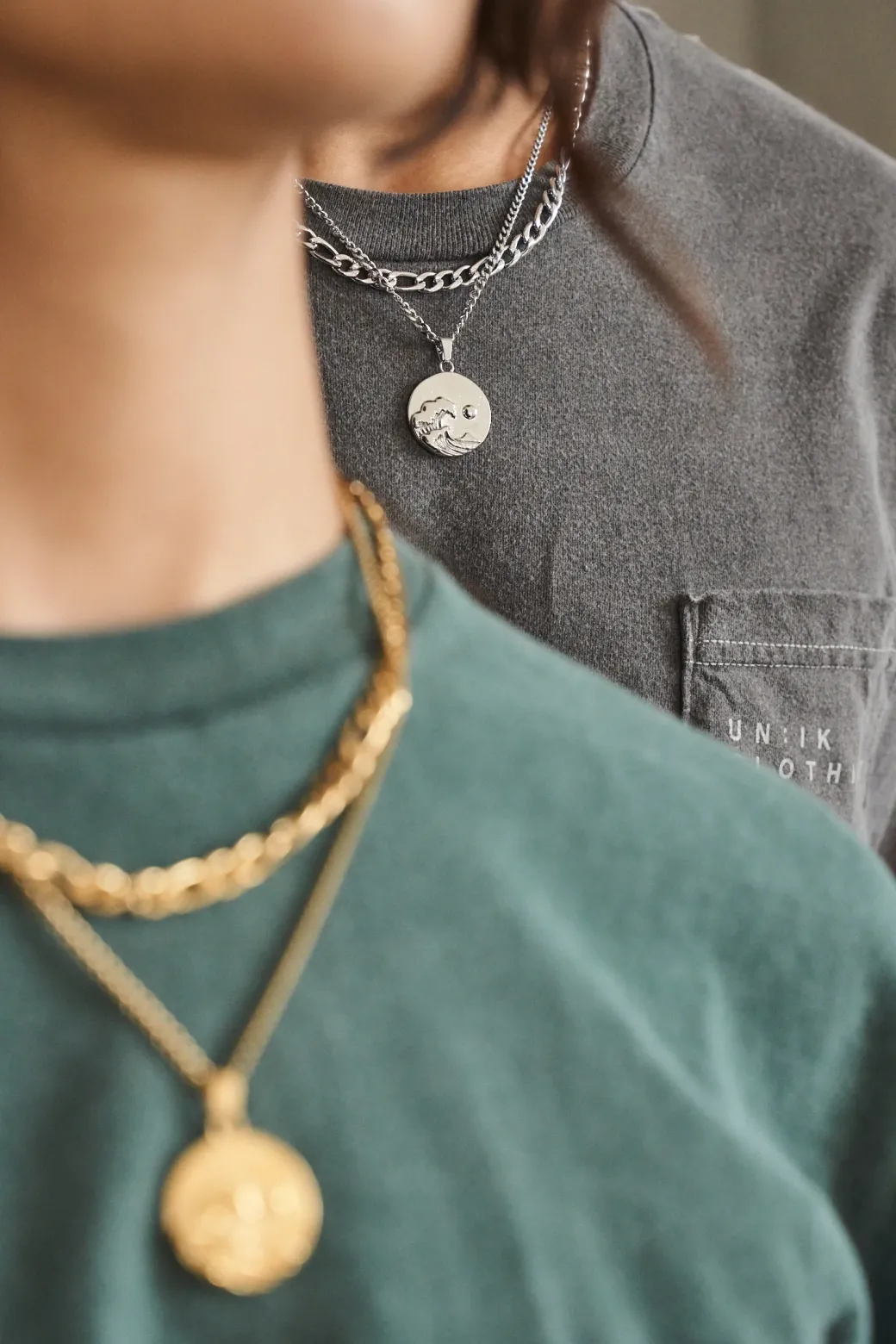 Waves Pendant Necklace - Silver / Gold