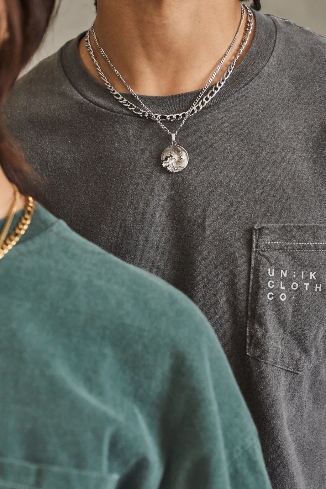 Waves Pendant Necklace - Silver / Gold