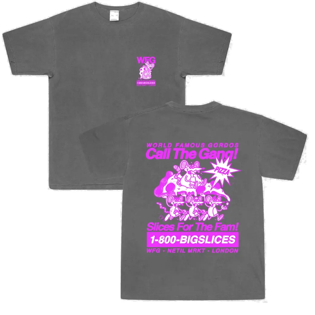 World Famous Gordos 'Call The Gang' Vintage Washed Tee - Black