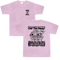 World Famous Gordos 'Call The Gang' Vintage Washed Tee - Pink