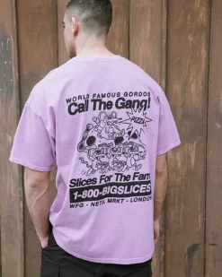 World Famous Gordos 'Call The Gang' Vintage Washed Tee - Pink