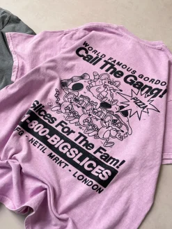 World Famous Gordos 'Call The Gang' Vintage Washed Tee - Pink