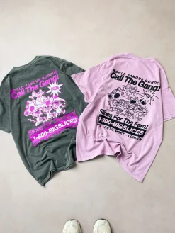World Famous Gordos 'Call The Gang' Vintage Washed Tee - Pink