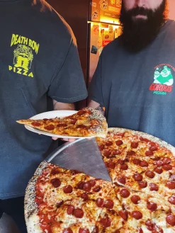 World Famous Gordos 'Last Slice' Vintage Washed Tee - Black