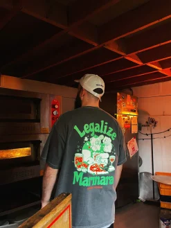 World Famous Gordos 'Legalize Marinara' Vintage Washed Tee - Black