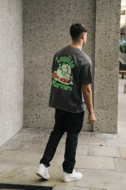 World Famous Gordos 'Legalize Marinara' Vintage Washed Tee - Black