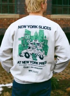 World Famous Gordos 'NYC Slices' Washed Sweater - Grey