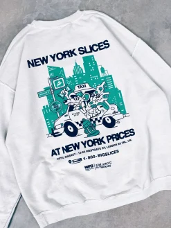 World Famous Gordos 'NYC Slices' Washed Sweater - Grey
